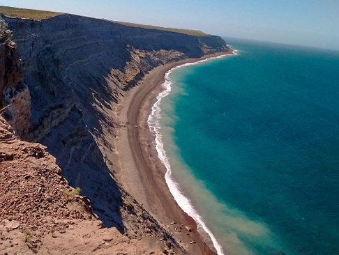 Vista de la costa de Punta Ninfas